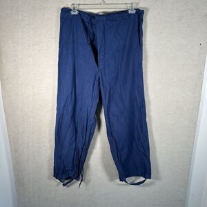 Workwear Coverall Navy Blue Pants Mens Large Wide Leg Pass Through Pockets Over